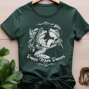 Dance More Dances Frog Shirt for Women, Frogs Dancing Together Shirt, Goblincore Short Sleeve Shirt, Gift for Frog Lovers, Froggy Tee