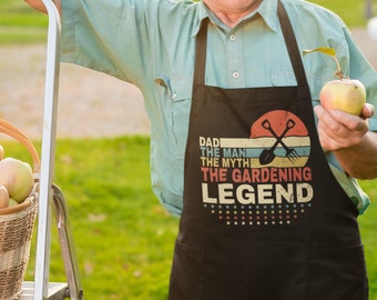 "Retro ""Gartenlegende"" Papa Schürze: Lustiges Gartenarbeit-Geschenk."