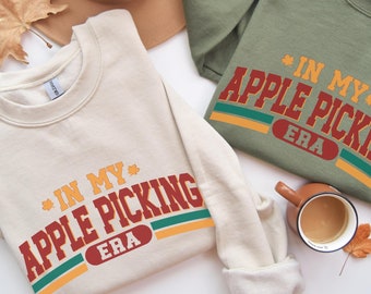 Felpa con cappuccio "Apple Picking Era", stile college autunnale