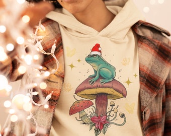 Hoodie met kerstkikker: Cottagecore vakantiesweater