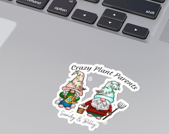Gardening Gnome Stickers: Plant Parent Gift, Indoor Gardener Vinyl Decal