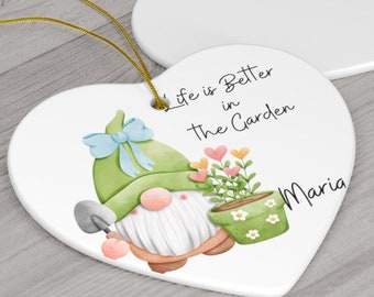 Gardening Gift for Plant Lovers, Personalized Gardening Christmas Ornament Gift, Gardening Christmas Tree Decoration for Plant Lover