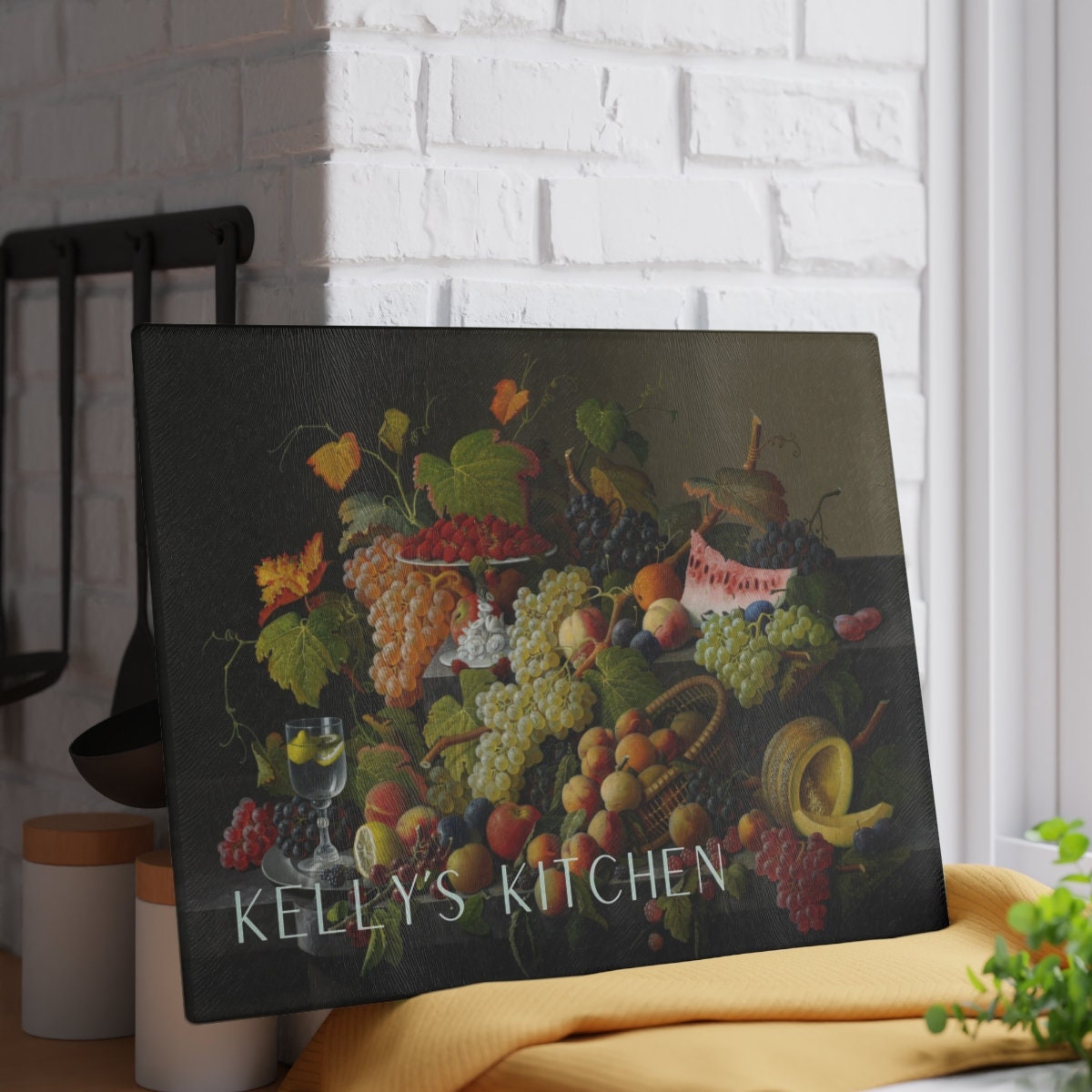 Personalized Glass Cutting Board for Gardening Lovers, Decorative Tempered Glass Chopping Board Gift for Gardeners, Kitchen Accessory Gift