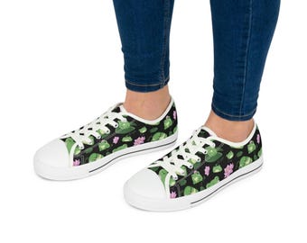 Personalized Frog Low Top Sneakers: Cottagecore Froggy Runners
