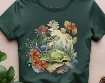 Groda på svamp Bella Canvas T-shirt, Cottagecore-tröja