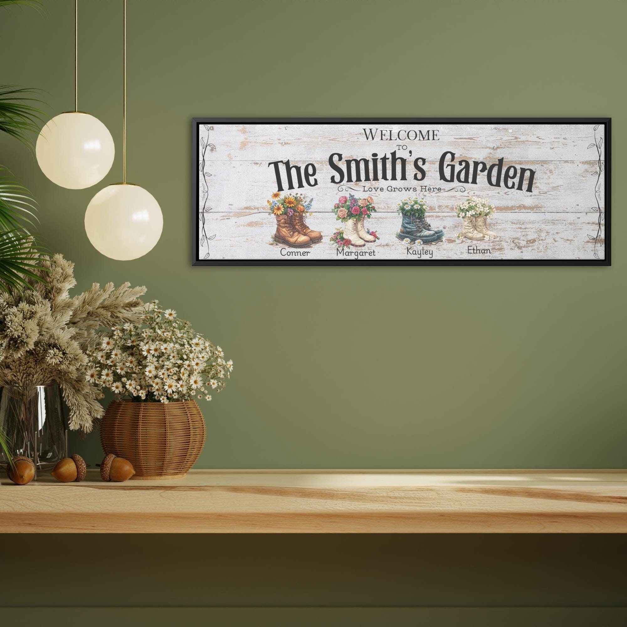 Family in the garden 20x 20cm