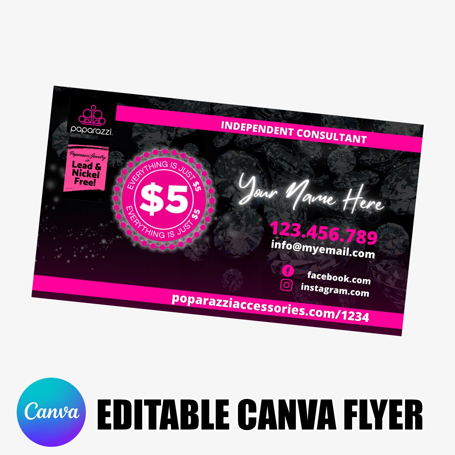Paparazzi Business Cards Template - Etsy