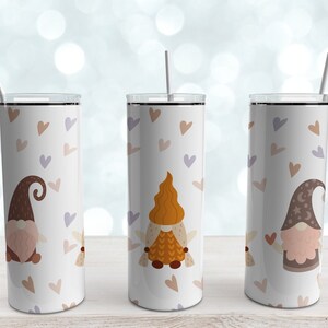 GNOME TUMBLER Wrap, Cute Gnome Skinny Tumbler Png, 20oz Pastel Sublimation Tumbler Designs/Wrap/Png, Sublimate Tumbler Designs