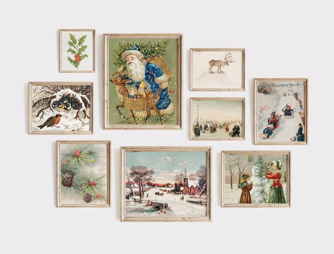 Vintage Christmas Printable Wall Art Gallery, Vintage Eclectic ...