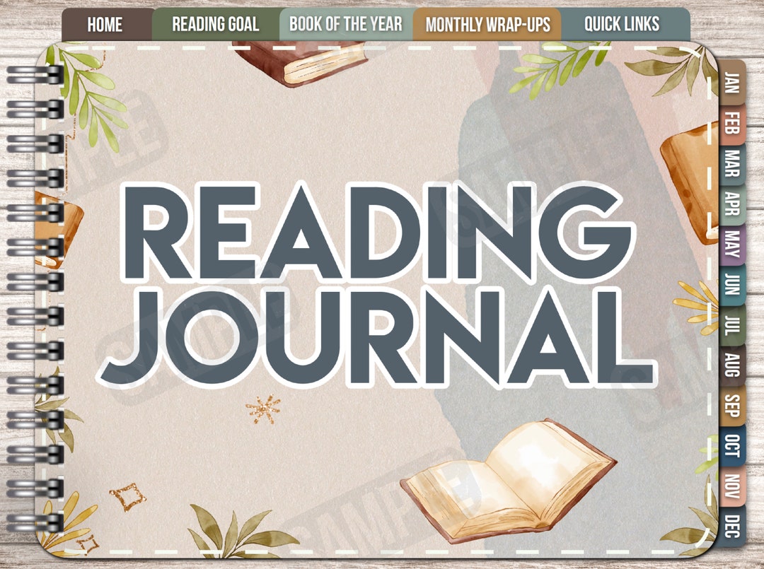 Digital Book Journal Goodnotes Template PDF, Procreate Files Etsy