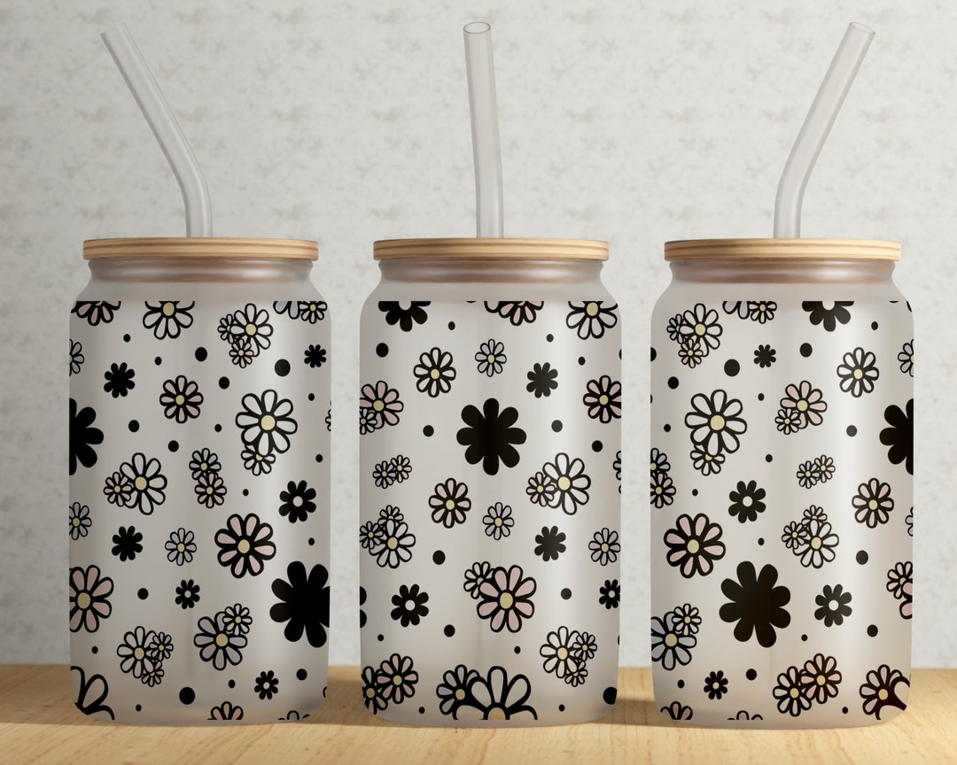 Daisy 16 Oz Libbey Glass Can Sublimation PNG - Sublimate Designs - Etsy