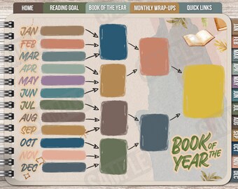Digital Reading Journal | GoodNotes Template PDF | Procreate files