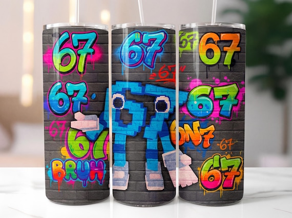 67 Tumbler Wrap | Brainrot ( PNG)