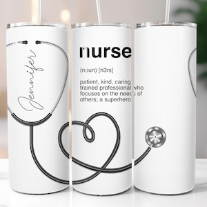 Nurse Tumbler Wrap Design – Stethoscope Sublimation PNG for 20oz Skinny Tumblers