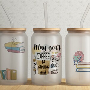 16oz Libbey Glass Can Sublimation PNG - Teacher Tumbler PNG - Sublimate Designs
