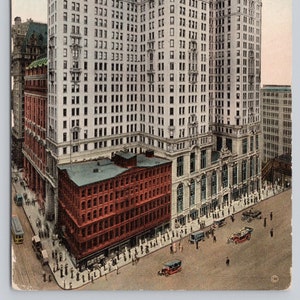 Vintage Postcard, City Investment Building, Broadway between Cortlandt & Chruch Street, New York City NY, c1910s unposted