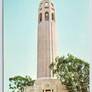 Vintage Postcard, Coit Memorial Tower, Pioneer Park, San Francisco California, c1960s unposted
