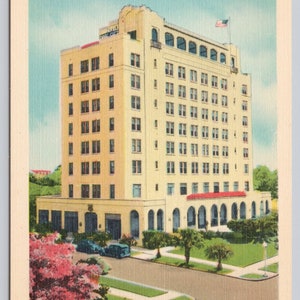 Vintage Postcard, Hotel Dixie Sherman, exterior view of street corner, Panama City Florida, c1940s unposted