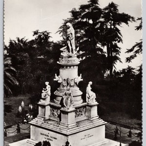 Vintage Real Photo Postcard, Christopher Columbus Monument, Genova Italy RPPC, c1930s 4x6 unposted