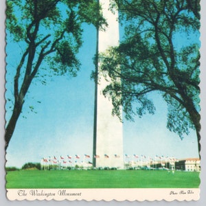 Vintage Postcard, The Washington Monument, view though the trees, Washington DC, c1970s 4x6 unposted