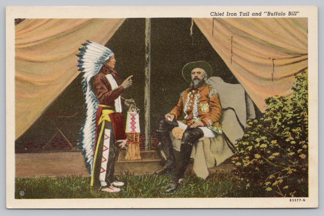 Vintage Postcard, Sioux Chief Iron Tail & Buffalo Bill Cody, Wild West ...