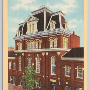 Vintage Postcard, Alexandria Washington Masonic Lodge, exterior view, Cameron Street, Alexandria Virginia, c1940s unposted