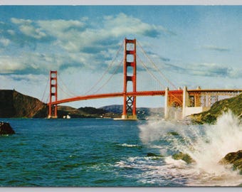 Vintage Postcard, Golden Gate Bridge, San Francisco California, c1960s unposted