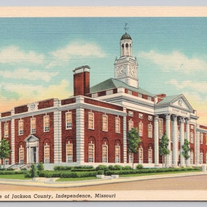 Vintage Postcard, Jackson County Court House, Independence Missouri, c1940s unposted