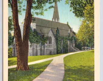 Carte postale ancienne, Robert E. Lee Memorial Episcopal Church, Washington and Lee University, Lexington Virginie, vers 1940
