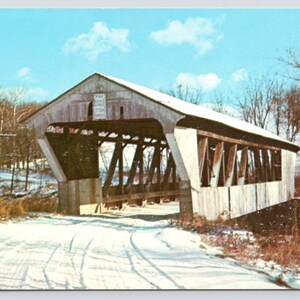 Vintage Postcard, Brubaker Covered Bridge, Aukerman Creek Road, Preble County Ohio, c1960s unposted