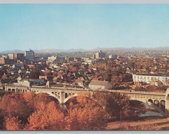Vintage Postcard, Scenic View of Business Section & Centre Street Bridge, Calgary Alberta Canada, c1960s unposted
