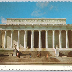 Vintage Postcard, Lincoln Memorial front view, Washington DC, c1970s 4x6 unposted