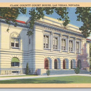 Vintage Postcard, Clark County Court House, Las Vegas Nevada, c1940s unposted