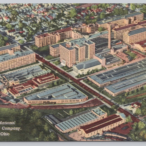 Vintage Postcard, The National Cash Register Company aerial view, Dayton Ohio, c1940s unposted