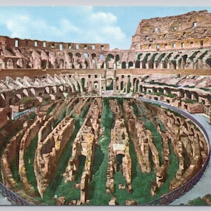 Vintage Postcard, Excavations at the Roman Colosseum, Rome Italy, c1960s 4x6 unposted