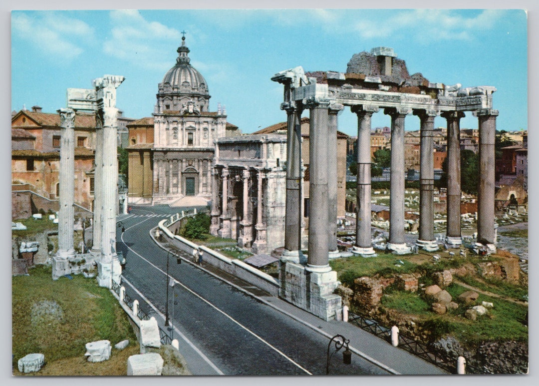 Vintage Postcard, Roman Forum and View of Street, Rome Italy C1960s 4x6 ...
