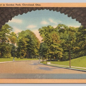 Vintage Postcard, Beauty Spot in Gordon Park, Cleveland Ohio, c1940s unposted