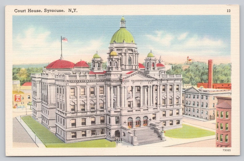 Vintage Postcard Onondaga County Court House Building Syracuse New
