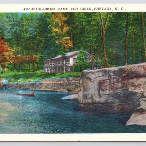 Vintage Postcard, Rock Brook Camp for Girls, Brevard North Carolina, Vintage North Carolina Postcard, c1940s unposted