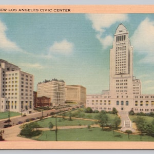 Vintage Postcard, The New Los Angeles Civic Center Building, Los Angeles California, c1940s unposted