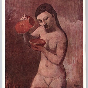 Vintage Art Postcard, Pablo Picasso, A Girl with a Jug, c1970s 4x6 unposted