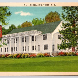 Vintage Postcard, The Mimosa Inn, Tryon North Carolina, Vintage North Carolina Postcard, c1940s unposted