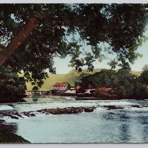 Vintage French Postcard, Besancon les Bains France, Le Barrage de Micaud, The Micaud Dam, Carte Postale, c1950s 4x6 unposted
