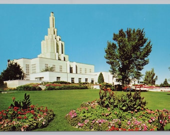 Vintage Postcard, Latter Day Saints Temple, Idaho Falls Idaho, c1960s unposted, mormon temple