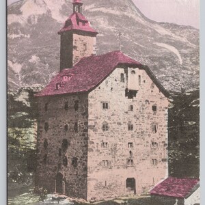 Vintage Postcard, The Hospice in Simplon Switzerland, Swiss Alps, Rare Antique Color Tinted Postcard, c1910s unposted