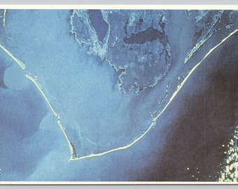 Vintage Postcard, Outer Banks of North Carolina seen from Apollo 9, Cape Hatteras National Seashore North Carolina, c1980s 4x6 unposted