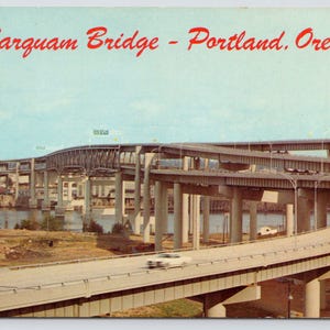 Vintage Postcard, Marquam Bridge, Willamette River, Portland Oregon, c1960s unposted
