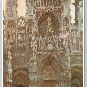 Vintage Art Postcard, Claude Monet, Rouen Cathedral Brown Harmony, Jeu de Paume Museum Paris, c1970s 4x6 unposted