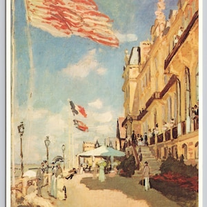 Vintage Art Postcard, Claude Monet, Hotel des Roches Noires in Trouville, The Louvre Museum Paris, c1970s 4x6 unposted