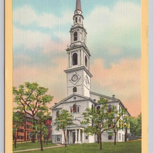 Vintage Postcard, First Baptist Church, Providence Rhode Island, Founded 1638, Oldest Baptist Chruch in America, c1940s unposted
